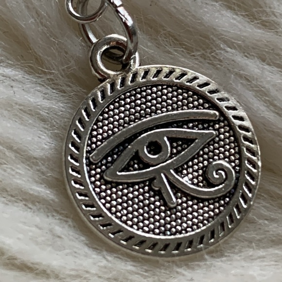 Artisan Egyptian Eye of Horus earrings Protection Amulet sterling silver hooks - Picture 7 of 8